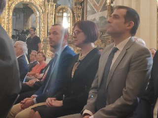 Los portavoces de los Grupos Popular, Ciudadanos Partido de la Ciudadanía y Vox, durante el acto