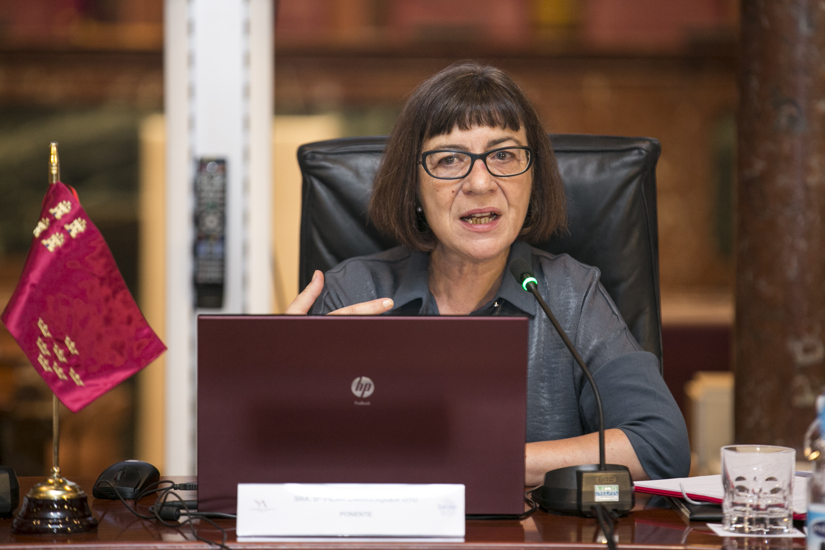 Pilar Carrasquer Oto durante su intervención en las jornadas de Igualdad de Género celebradas en la Asamblea Regional