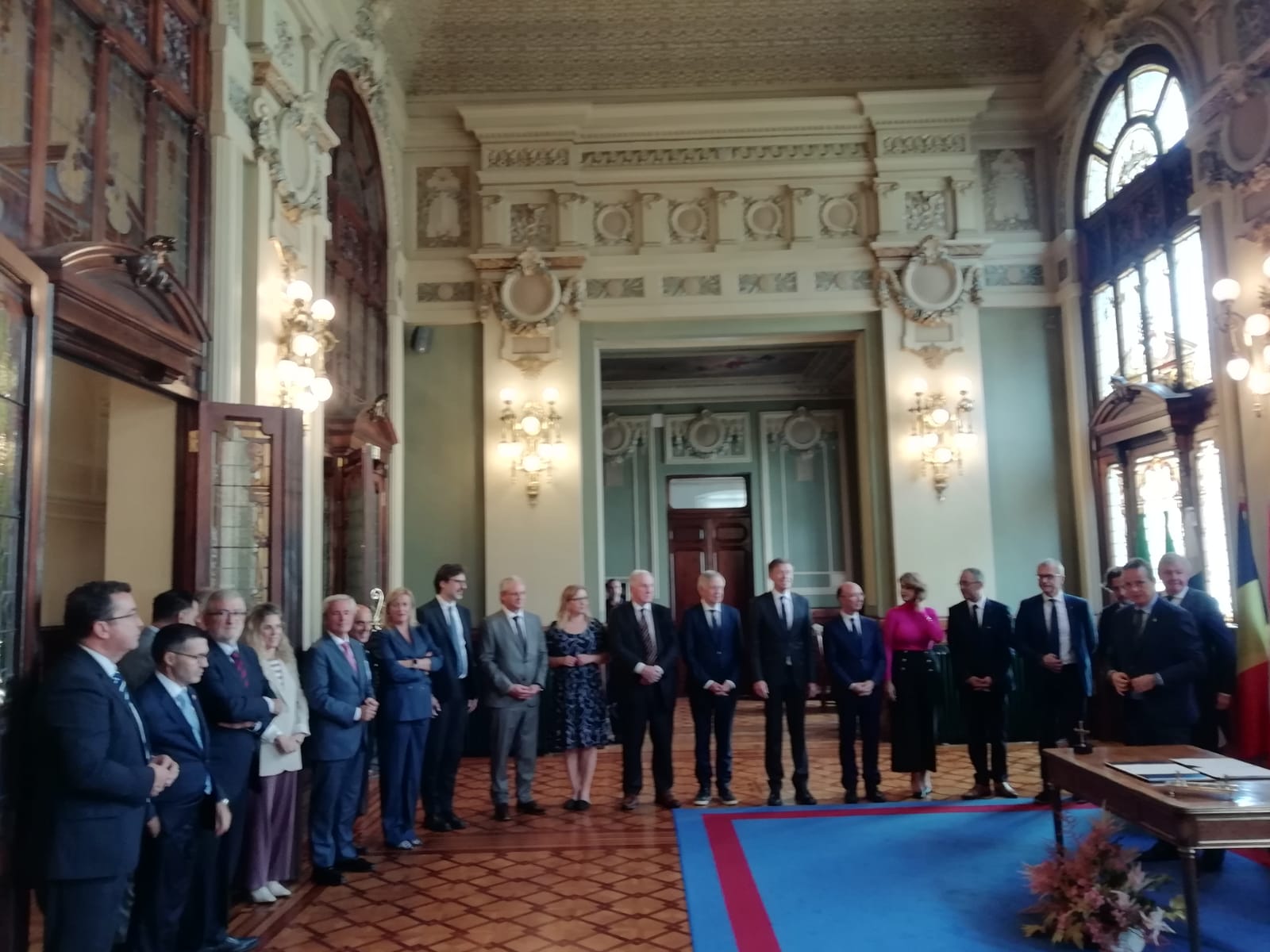 Los presidentes de los Parlamentos europeos durante el acto de la firma de la Declaración de Oviedo
