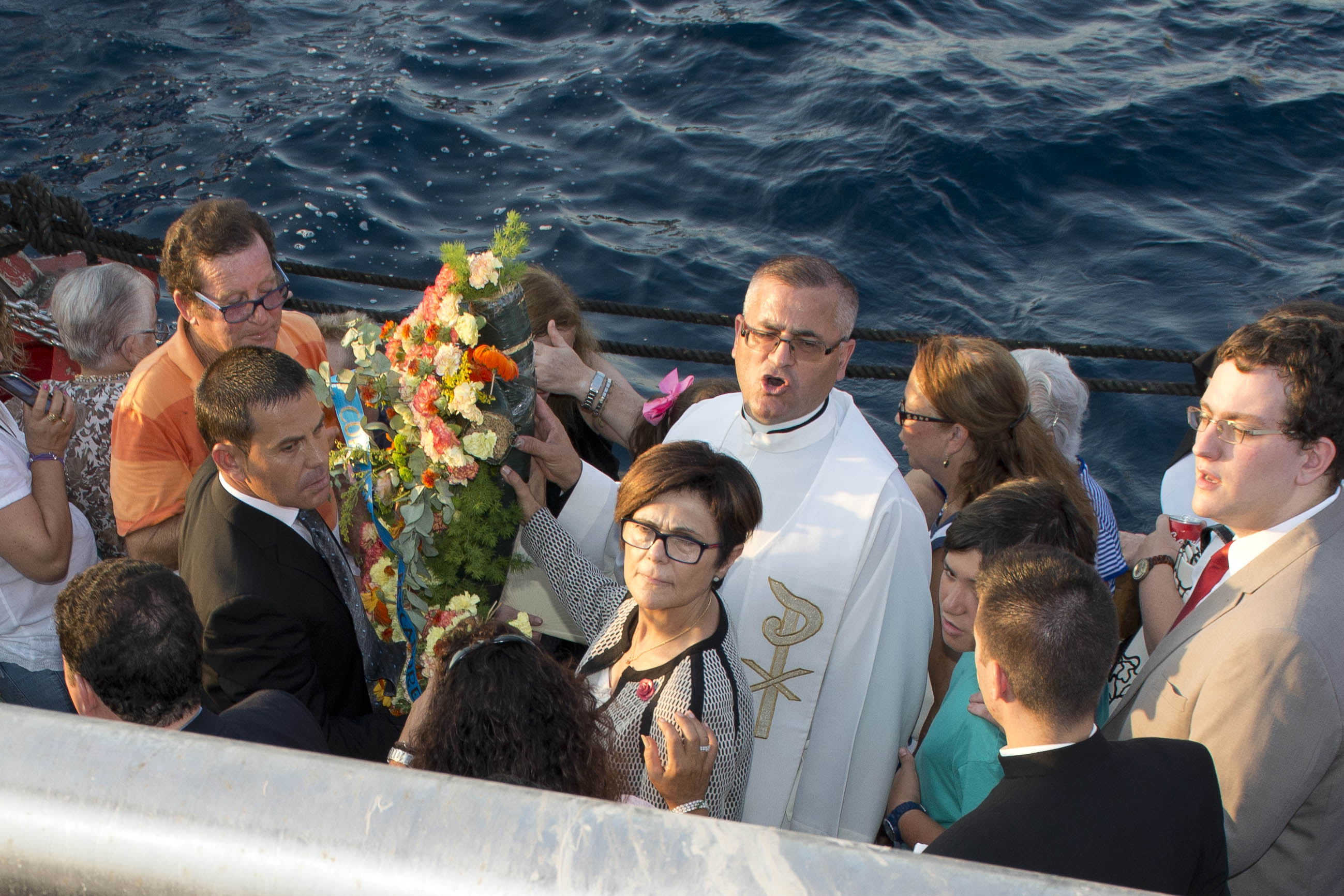Instantanea de la procesión marítima con motivo de la Festividad de la Virgen del Carmen.