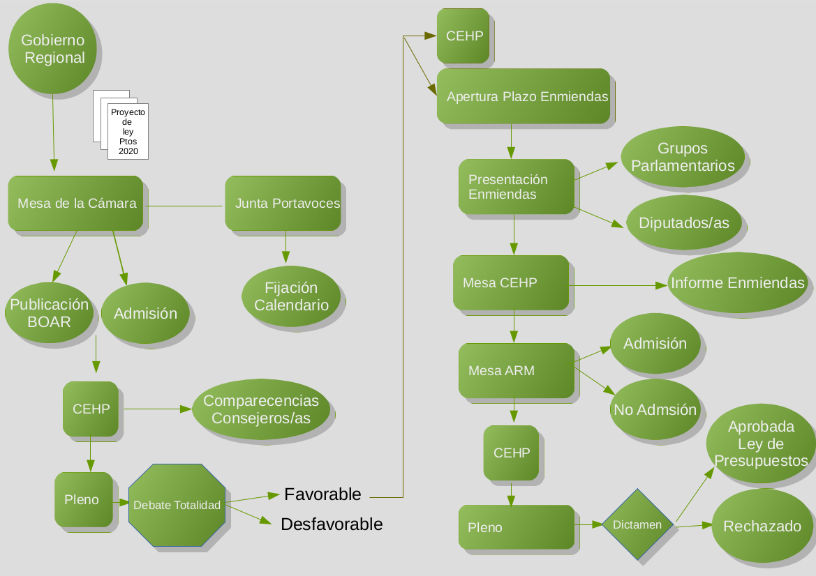 Esquema del trámite parlamentario 2020