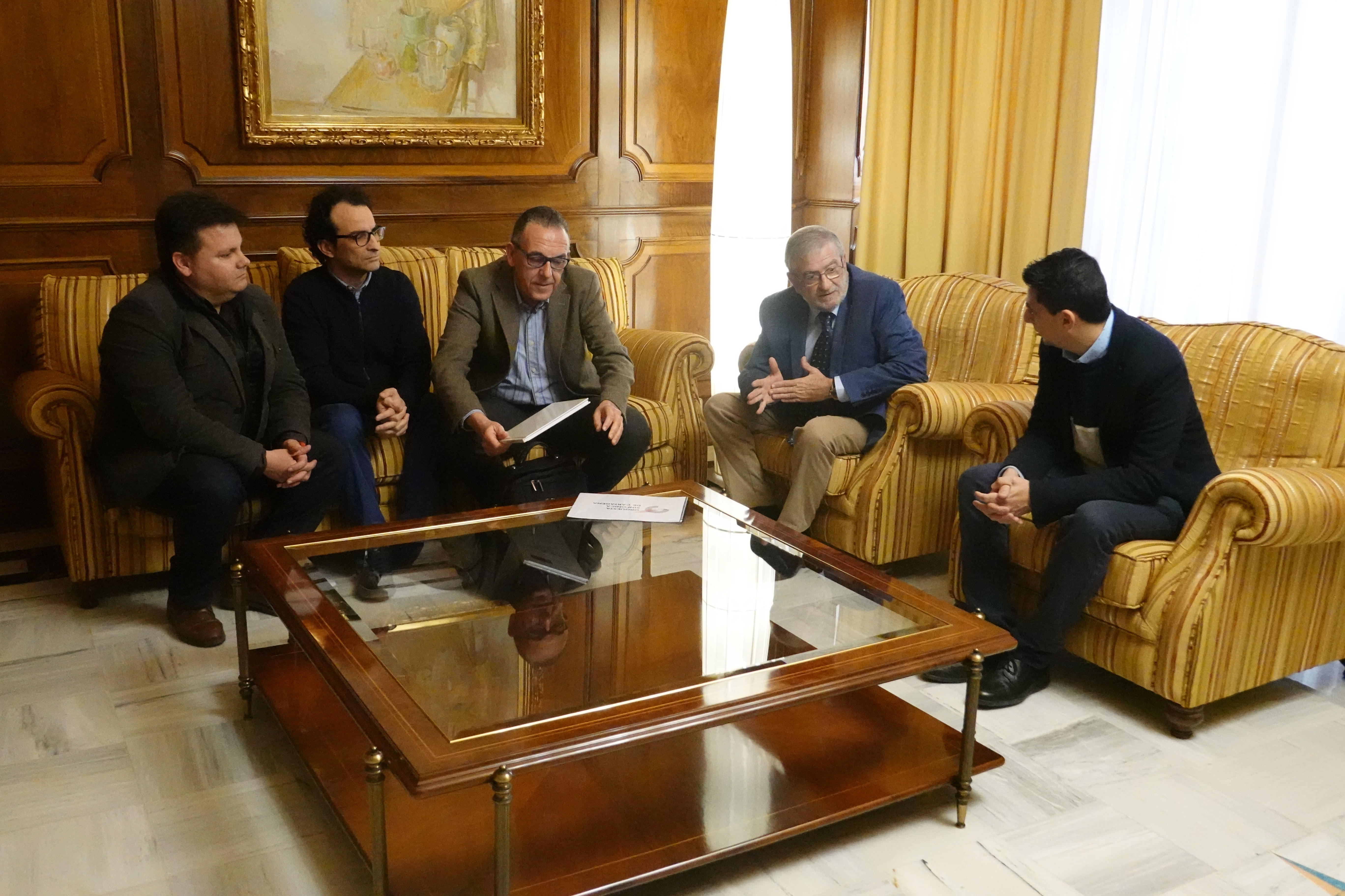 Imagen del encuentro del presidente de la Asamblea con los responsables de la Orquesta Sinfónica de Cartagena