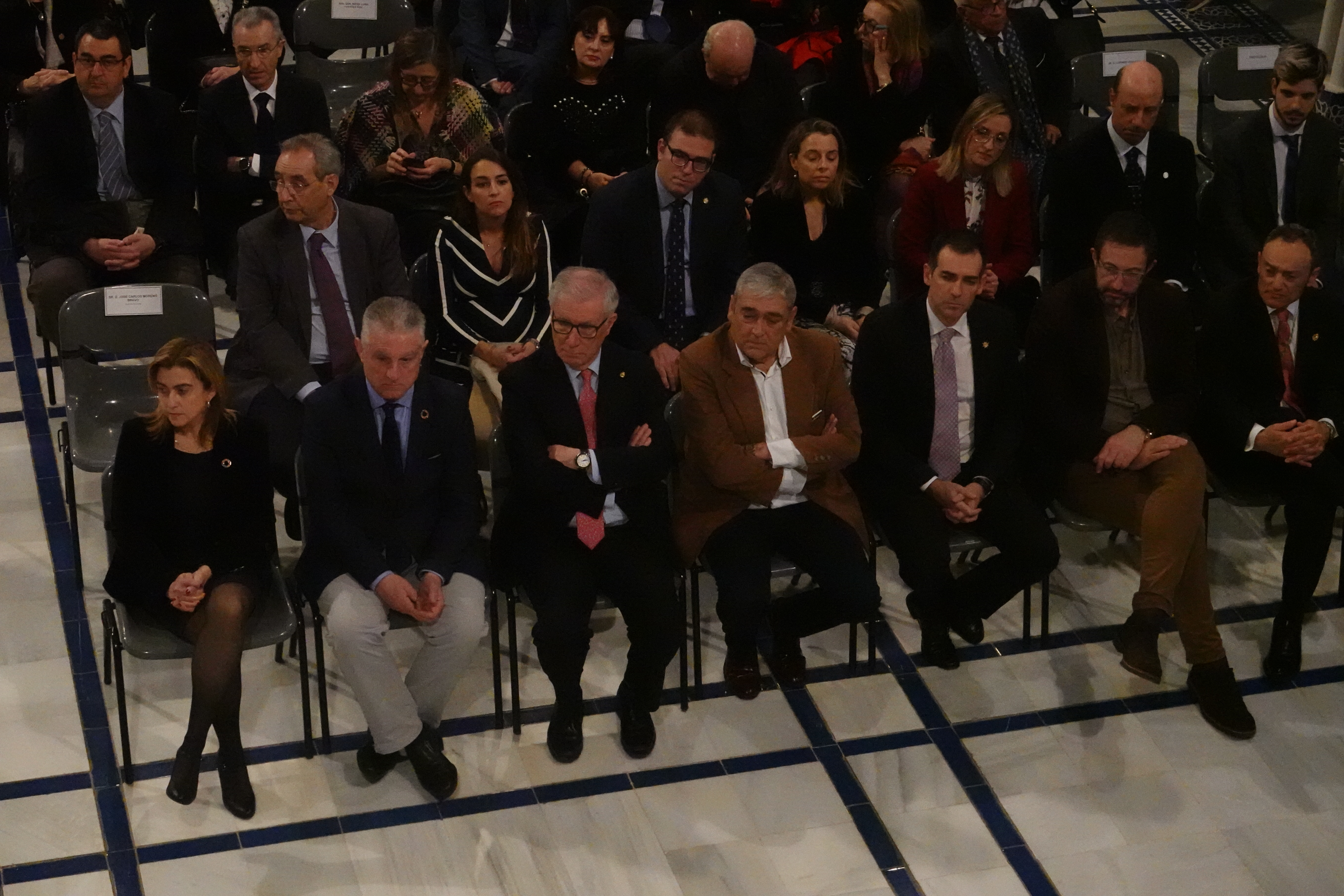 La Asamblea Regional ha contado con una amplia representación en este acto. De izquierda a derecha, Carmina Fernández, José Antonio Peñalver, Antonio Calderón, Francisco Álvarez y Juan José Liarte