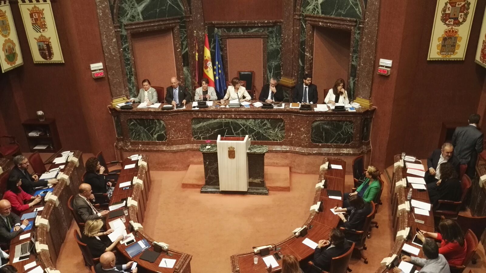 Sesión plenaria de la Asamblea Regional de Murcia en la que se aprobó por unanimidad la eliminación de los aforamientos