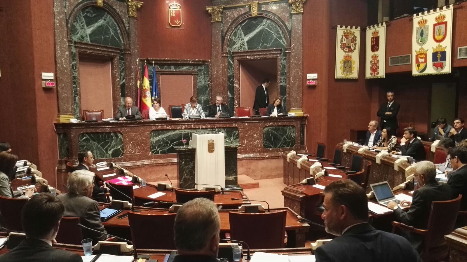 El secretario primero de la Mesa, Luis Francisco Fernández Martínez, ha dado lectura a la Declaración Institucional