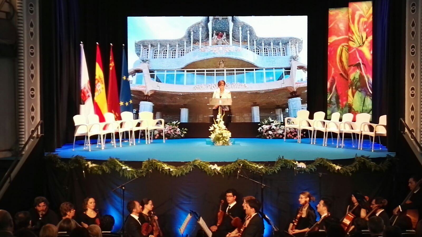 La presidenta de la Asamblea, Rosa Peñalver, durante la lectura de su discurso en el Día de la Región