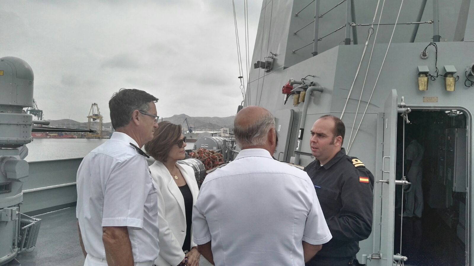 La presidenta de la Asamblea Regional, Rosa Peñalver, ha participado en el recibimiento al Buque de Acción Marítima, BAM, ‘Audaz’