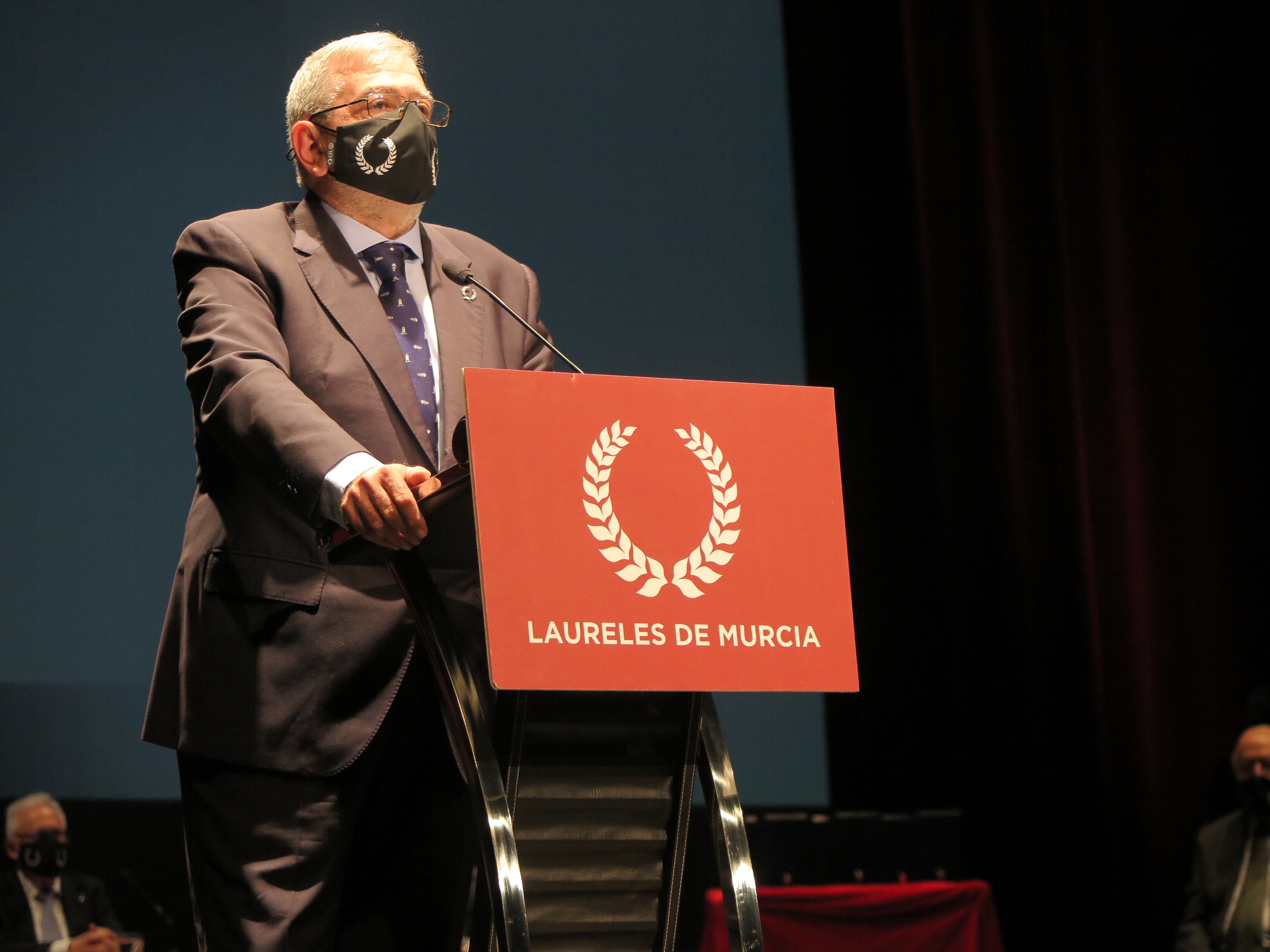 Alberto Castillo durante su intervención en el acto de los Laureles