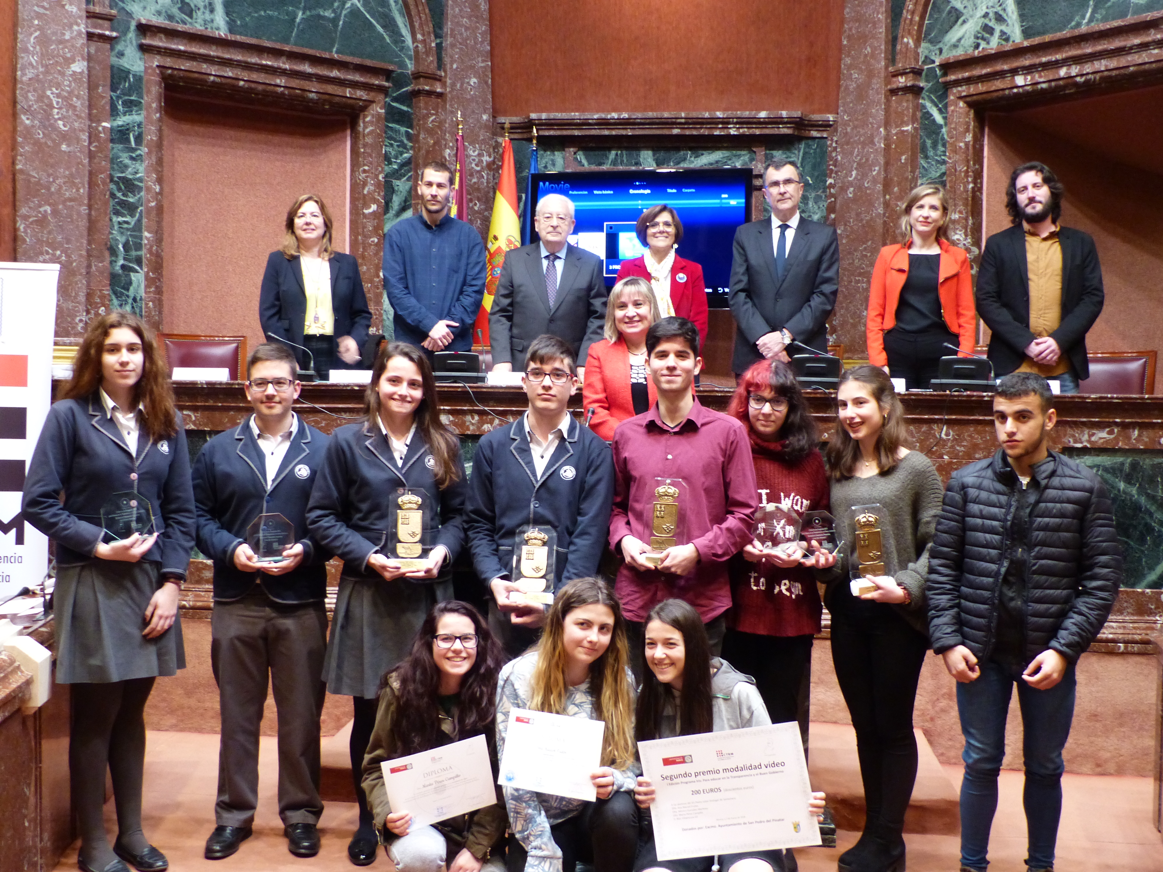 Entrega de premios del programa Iris, desarrollado conjuntamente por el Consejo de la Transparencia, la Sociedad de Filosofía de la Región y docentes de Bachillerato y Universidad