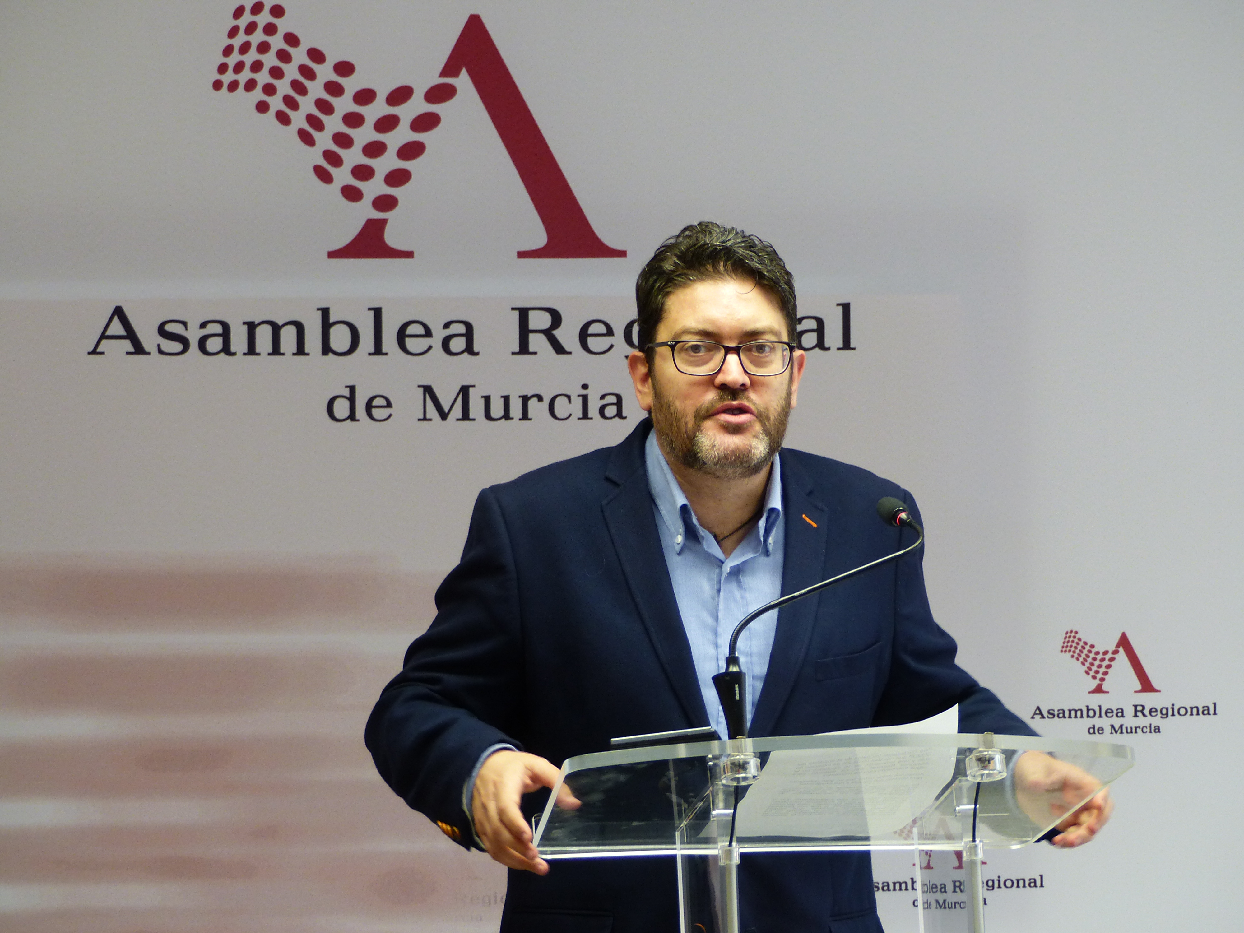 Miguel Sánchez López, portavoz del Grupo Parlamentario Ciudadanos Partido de la Ciudadanía, en intervención en rueda de prensa