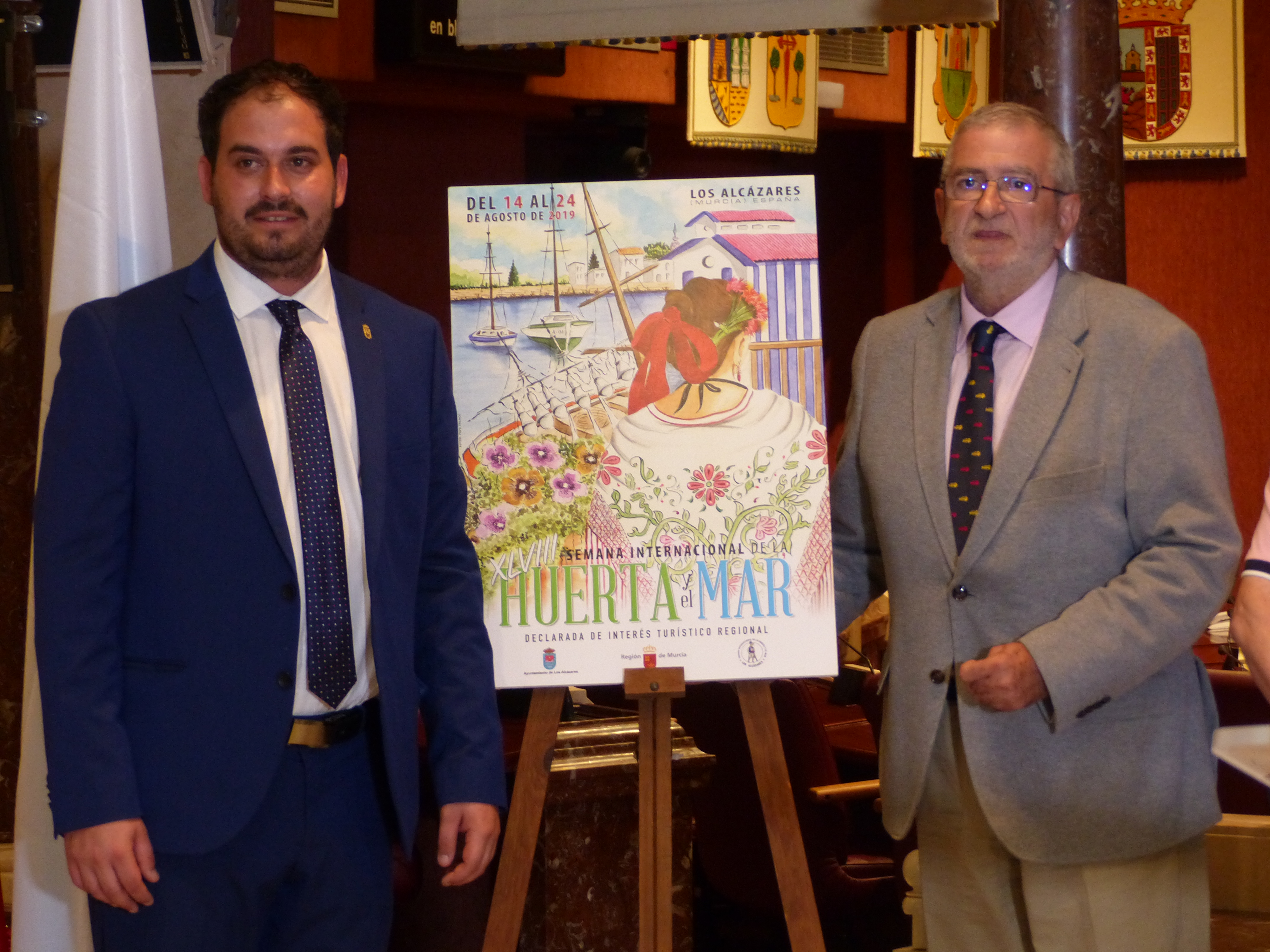 El presidente de la Asamblea Regional, Alberto Castillo y el alcalde de Los Alcázares, Mario Cervera