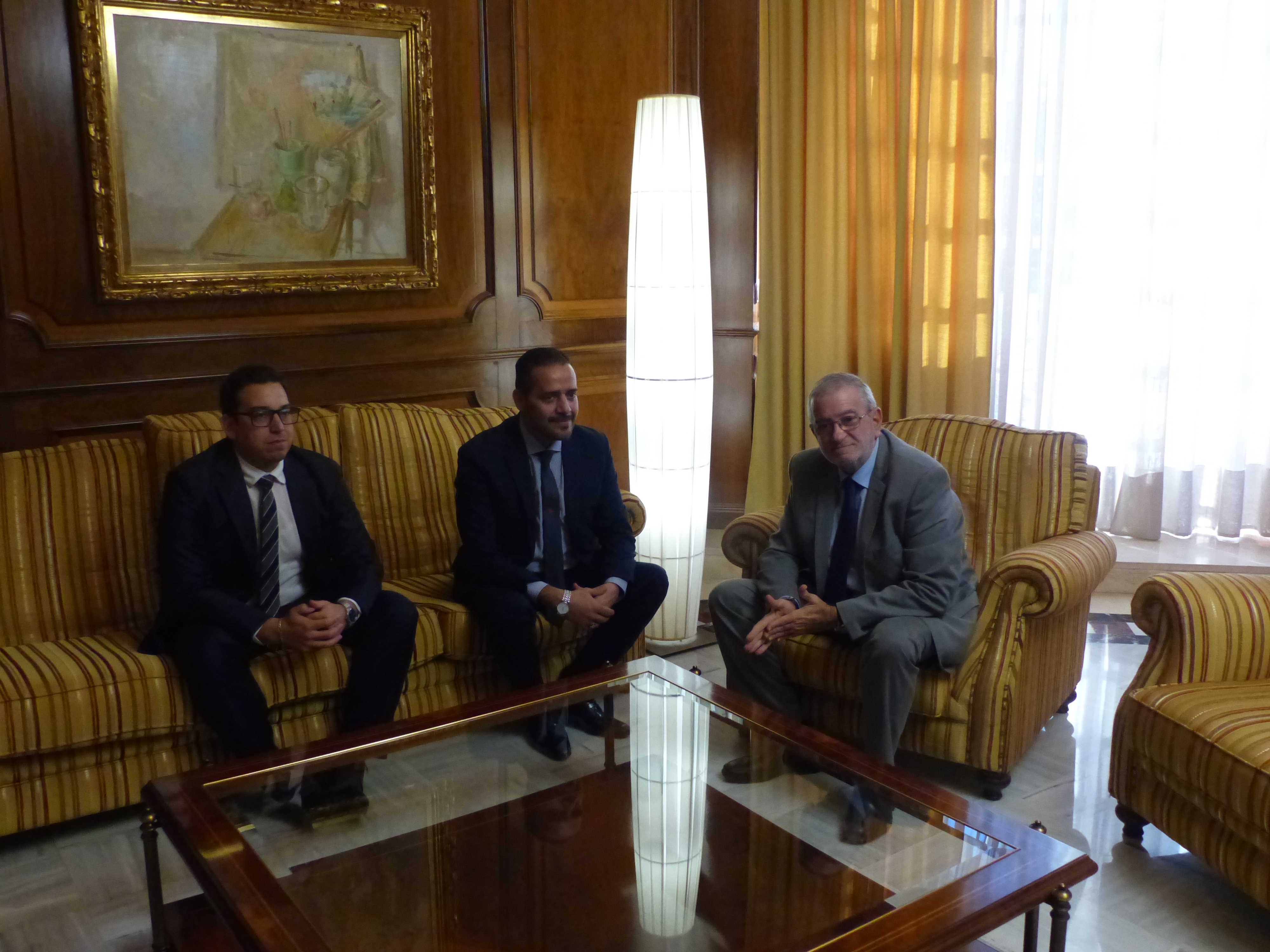 Un momento de la reunión entre Alberto Castillo, Abdelaziz Jatim y Mohsine Akirach