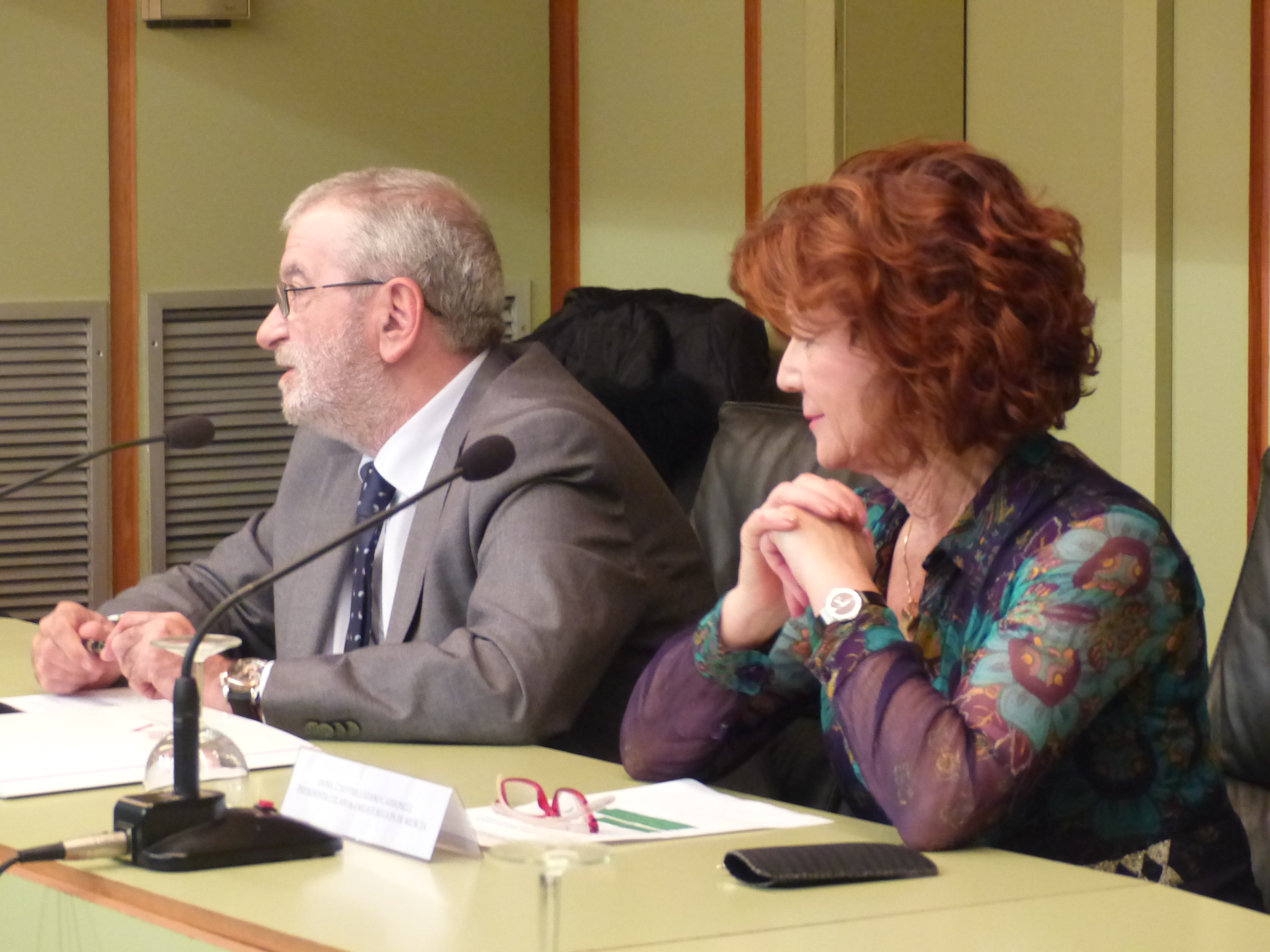 El presidente de la Asamblea Regional, Alberto Castillo, junto a Josefina Lozano, presidenta de Colabora Mujer