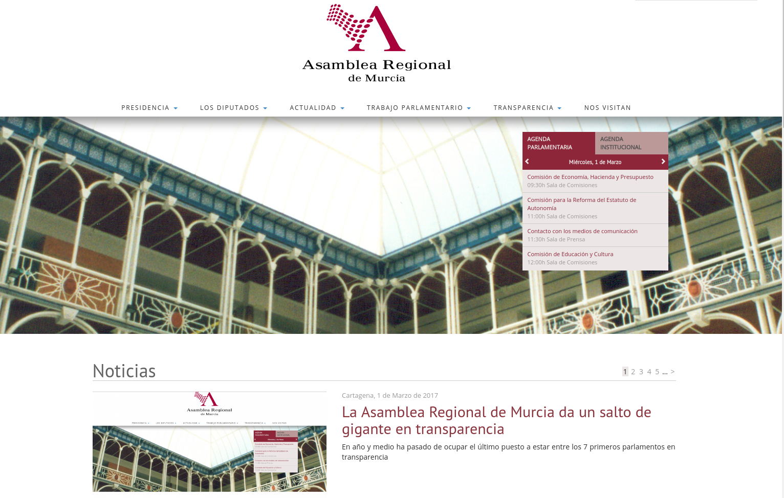 Web de la Asamblea Regional de Murcia, www.asambleamurcia.es