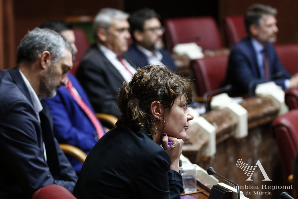 María Giménez, diputada de Podemos, durante el debate