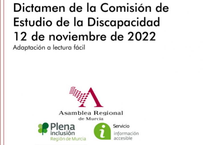 Portada del Dictamen de la Comisión de Estudio de la Discapacidad adaptado a lectura fácil