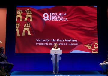 La presidenta de la Asamblea Regional, Visitación Martínez, durante su intervención en el acto institucional por el Día de la Región La presidenta de la Asamblea Regional, Visitación Martínez, durante su intervención en el acto institucional por el Día de la Región