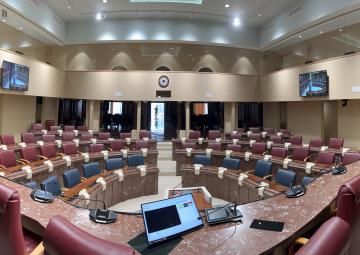 Hemiciclo de la Asamblea Regional de Murcia, tras las obras de reforma Hemiciclo de la Asamblea Regional de Murcia, tras las obras de reforma