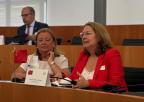 La presidenta de la Asamblea Regional, Visitación Martínez, durante su intervención en la CALRE