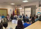 La presidenta de la Asamblea Regional, Visitación Martínez, junto al resto de autoridades en el acto de apertura de la Junta Directiva del CERMI de la Región de Murcia