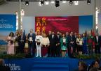 La presidenta de la Asamblea Regional de Murcia, Visitación Martínez, en el acto institucional del Día de la Región