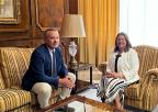 La presidenta de la Asamblea Regional, Visitación Martínez, se reúne con el portavoz del grupo parlamentario Popular, Joaquín Segado