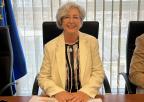 La presidenta de Thader Consumo, Juana Pérez, previamente a su comparecencia ante la Comisión Especial de Estudio sobre el Pequeño Comercio en la Región de Murcia