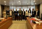 El presidente de HOYTÚ, Jesús Jiménez Avellaneda, con los miembros de la Comisión Especial de Estudio para abordar el Reto Demográfico y la Despoblación en la Región de Murcia