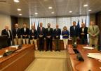 El alcalde del Ayuntamiento de La Unión, Joaquín Gabriel Zapata García, con los miembros de la Comisión de Asuntos Generales e Institucionales, de la Unión Europea y Derechos Humanos