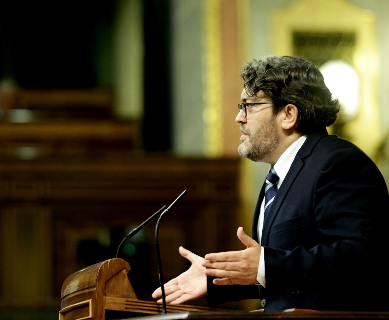 Miguel Sánchez López, portavoz de Ciudadanos Partido de la Ciudadanía, en un momento de su intervención